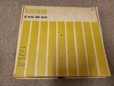 VINTAGE KENCO METAL VINYL ILLUMINATED SLIDE SORTER MODEL 450 IN ORIGINAL BOX