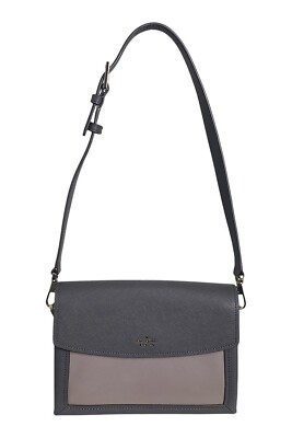 Kate Spade Schultertasche zweifarbig hellgrau Saffianoleder (S)