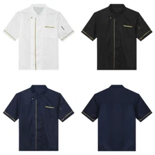 Unisex Chef Coat Kitchen Short Sheeve Jacket Restaurant Chef Uniform Hotel Tops