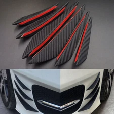 6x Carbon Fiber Car Front Bumper Canards Diffuser Lip Splitter Fins Accessories