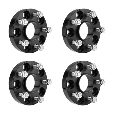 4pcs Black 1 Inch Hub Centric Wheel Spacers | 5x114.3 (5X4.5) | 12X1.25 (25mm)