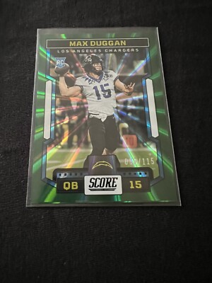 2023 Score Football Max Duggan Green Spoke Parallel Card #'d /115