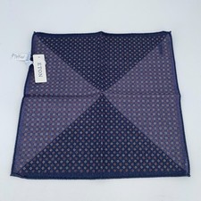 Eton Pocket Square Mens One Size Blue Purple Geometric Wool Luxury Formal NWT