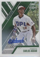 2017 Elite Extra Edition Status Emerald Die-Cut 15/25 CARLOS AGUIAR Auto fm0