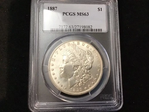 1887 Silver Morgan Dollar $1 - PCGS MS63 - Great Strike - Blast White