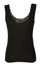 HENRI women's wide shoulder camisole, pure cotton, lace inserts, item 800 WIDE S