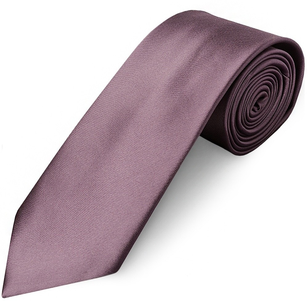 Mauve Purple Satin Classic Wedding Neck Ties Prom Formal Groom's Men Tie