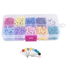 1000 sztuk Map Tacks Push Pins Plastikowa głowica ze stalowym korkiem, Plati3882