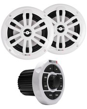 MB Quart GMR-1.5W 160W Marine Bluetooth Receiver w/USB Pair 6.5" Slim Speakers