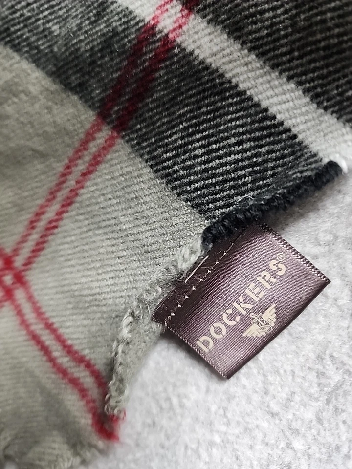 Y2K Hombre o Mujer DOCKERS GRIS CUADROS INVIERNO BUFANDA 61 X 11 pulgadas ¡BONITO! Foto 2 de 3