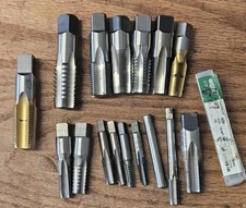 LOT OF (17) ASSORTED HSS PIPE TAPS  HERTEL Hanson Whitney HW Co Machinist Tools