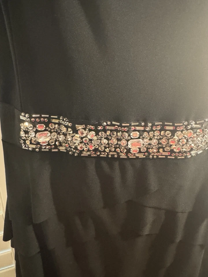 Alex Evenings 女式茶色长度装饰夹克黑色连衣裙 18 码 — 第 3/4 张图片