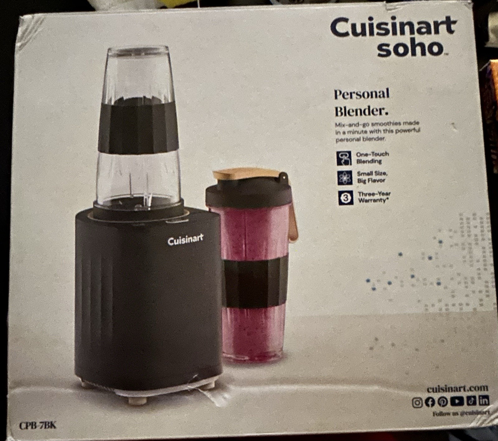 Cuisinart Soho Personal Blender Black CPB-7BK - NEW IN BOX