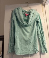 Lilly Pulitzer Belinda Light Green Cowl Neck Long Sleeve Pullover S