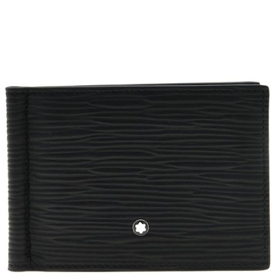 Montblanc Meisterstuck 6cc Black Leather 4810 Wallet With Money Clip
