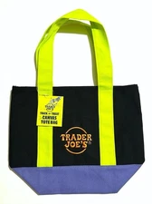 TRADER JOE'S FALL LIMITED EDITION MULTICOLOR MINI CANVAS TOTE BAG - NWT