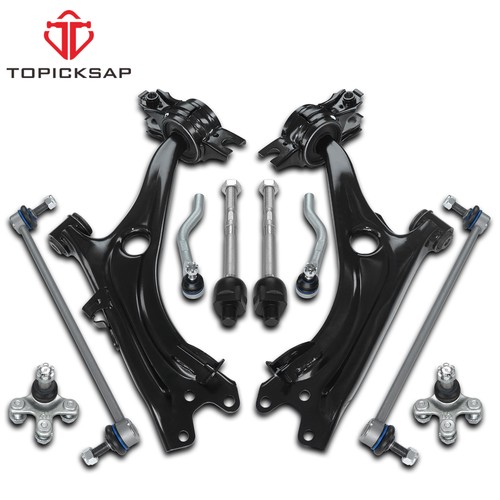 Front Lower Control Arms Sway Bars Tie Rod Ends Kit for 2016 - 2021 Honda Civic