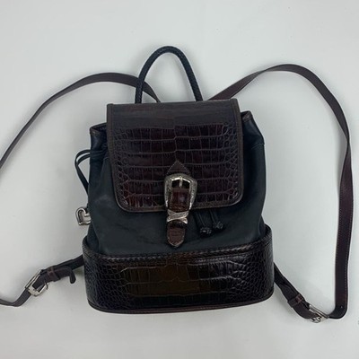 Vintage Brighton, black and brown leather backpack  bag Vintage Brighton Black Brown Leather backpack Bag Silver  main image 4