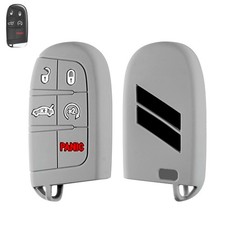 Gray Black Silicone Smart Key Fob Shell Cover For Jeep Chrysler Dodge 2014-up Gray Black Silicone Smart Key Fob Shell Cover For Jeep Chrysler Dodge 2014-up