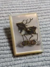 Vintage Antique MOP Mother of Pearl Picture Button ELK