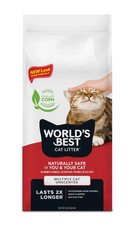 World's Best Cat Litter, Multiple Cat, Unscented, Lasts 2X Longer, 8 lb Bag