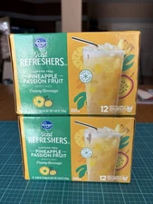 2 Boxes Kroger Iced Refreshers~”PINEAPPLE PASSION FRUIT” Flavor Pods~24 Total🍍