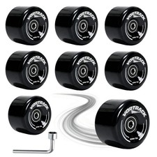 78A Quad Roller Skate Wheels 8 Pack 65x36mm with ABEC-9 Bearings Installed - ...