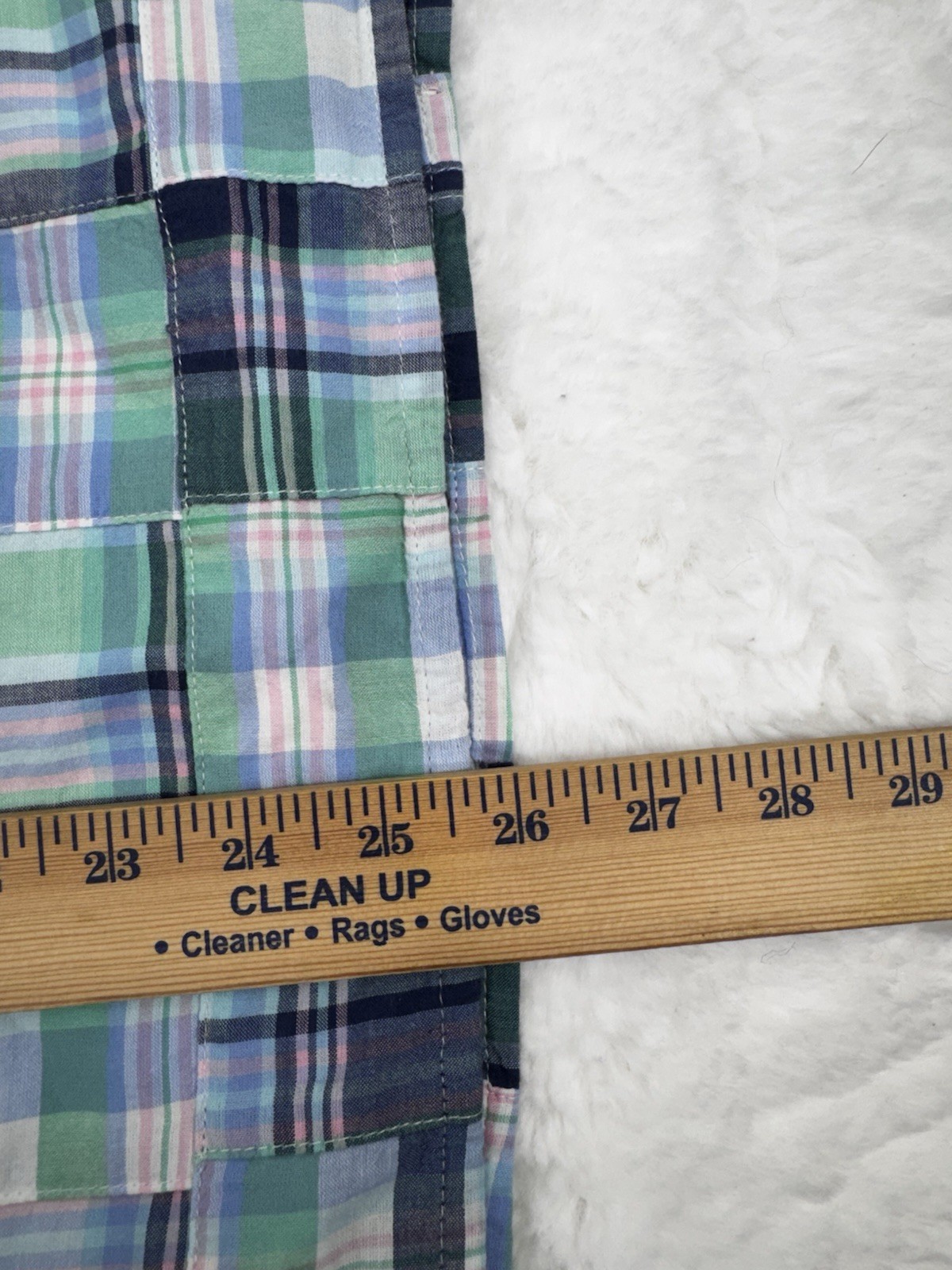 Talbots Madras Plaid Patchwork Back Button Sleeve… - image 8