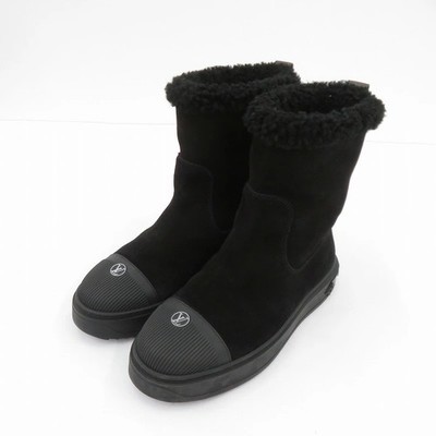 Used Louis Vuitton Louis Vuitton Breezy Line Monogram Mouton Boots 1A8864  FoE35