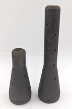 Vintage Wooden Textile Mill Industrial Beehive Spool Bobbin Spindle Set of 2