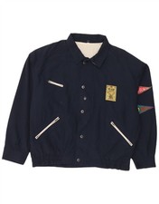 Vintage Herren Bomberjacke UK 42 XL dunkelblau Polyester AS02