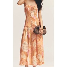 Farm Rio x Anthropologie Linen Blend Strapless Drop-Waist Maxi Dress,$265.00US