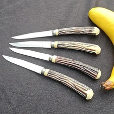 Faux Stag Japan Stainless-steel Table Knifes Seratted Edge Nylon Handle Set of 4