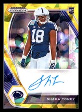 2021 Panini Prizm Draft Picks Auto Prizms Gold Ice #82 Shaka Toney RC Rookie