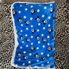 Mickey Mouse blue baby Disney blanket. 30x40 soft adorable stars