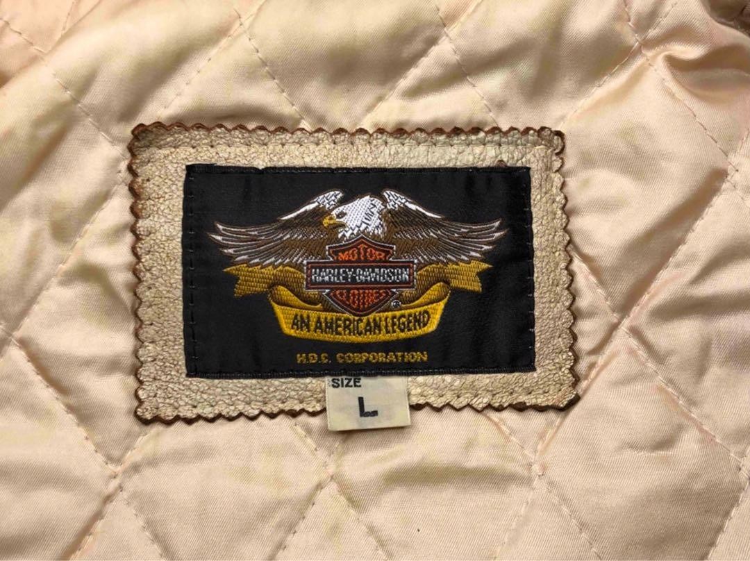 [Rare] Harley-Davidson Distressed finish leather jacket Size: L limited From JP image 7
