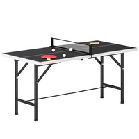 SPORTNOW 5ft Mid-Size Table Tennis Table for Indoor Game, Black