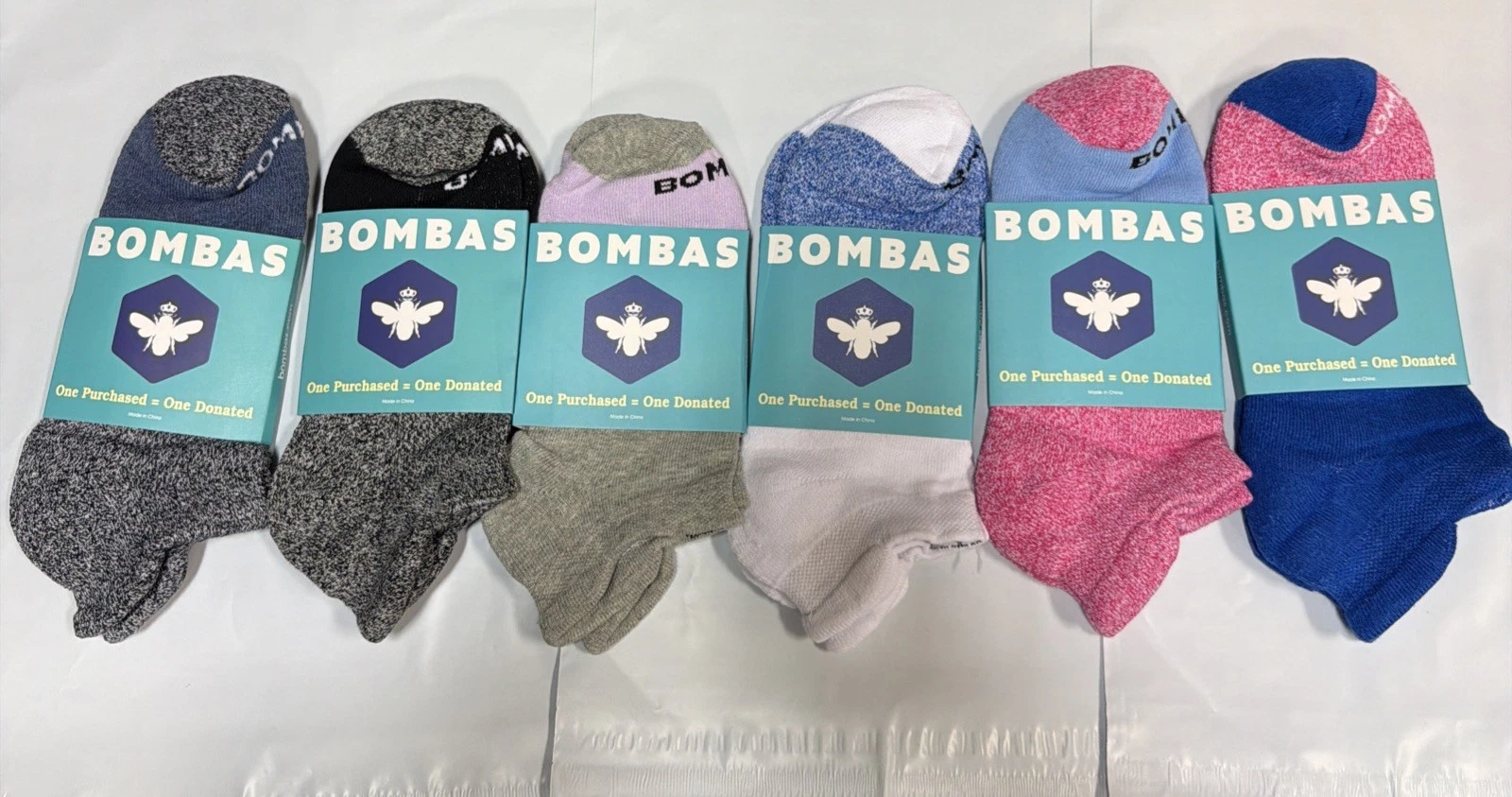 6 pairs/Set Bombas Women's Solid Honeycomb Ankle socks - Size Medium 8-10.5
Opens in a new window or