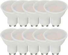Image of 4.5W GU10 Ripple Plastic Spotlight Bulbs 3000K Warm White LED Bulbs Pack of 10