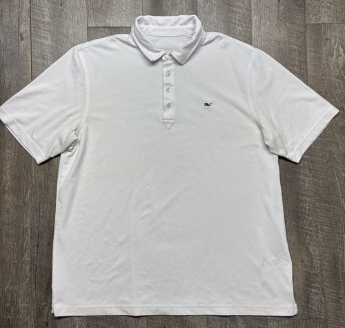 Vineyard Vines Performance Pique Polo - White - Size: XL