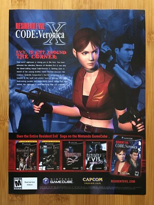 2003 Resident Evil Code Veronica X Gamecube PS2 Print Ad/Poster