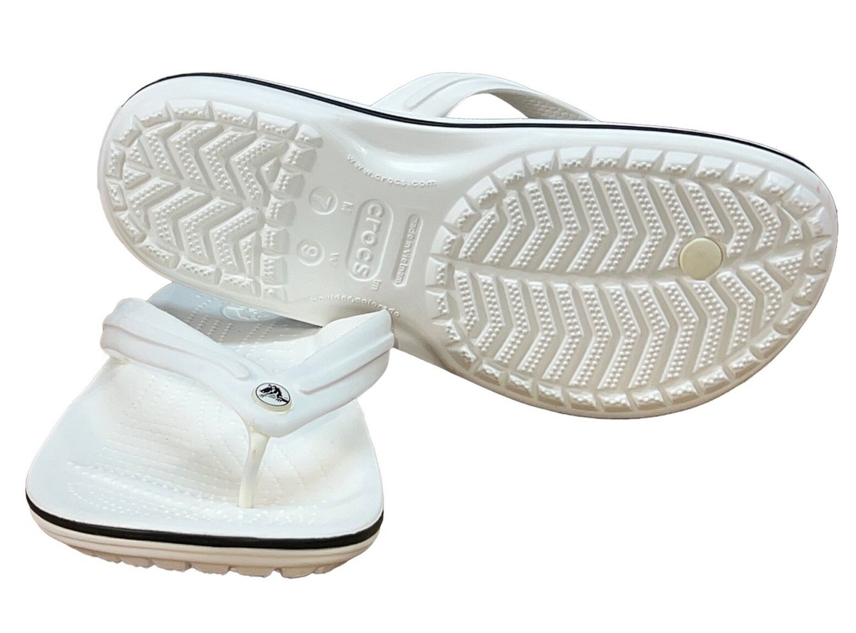 Crocs Mens Crocband Flip Flop Sandal Size 12 White Lightweight Slip On Summer Crocs Unisex Crocband Flip Flop Sandals - Walmart Business  main image 4