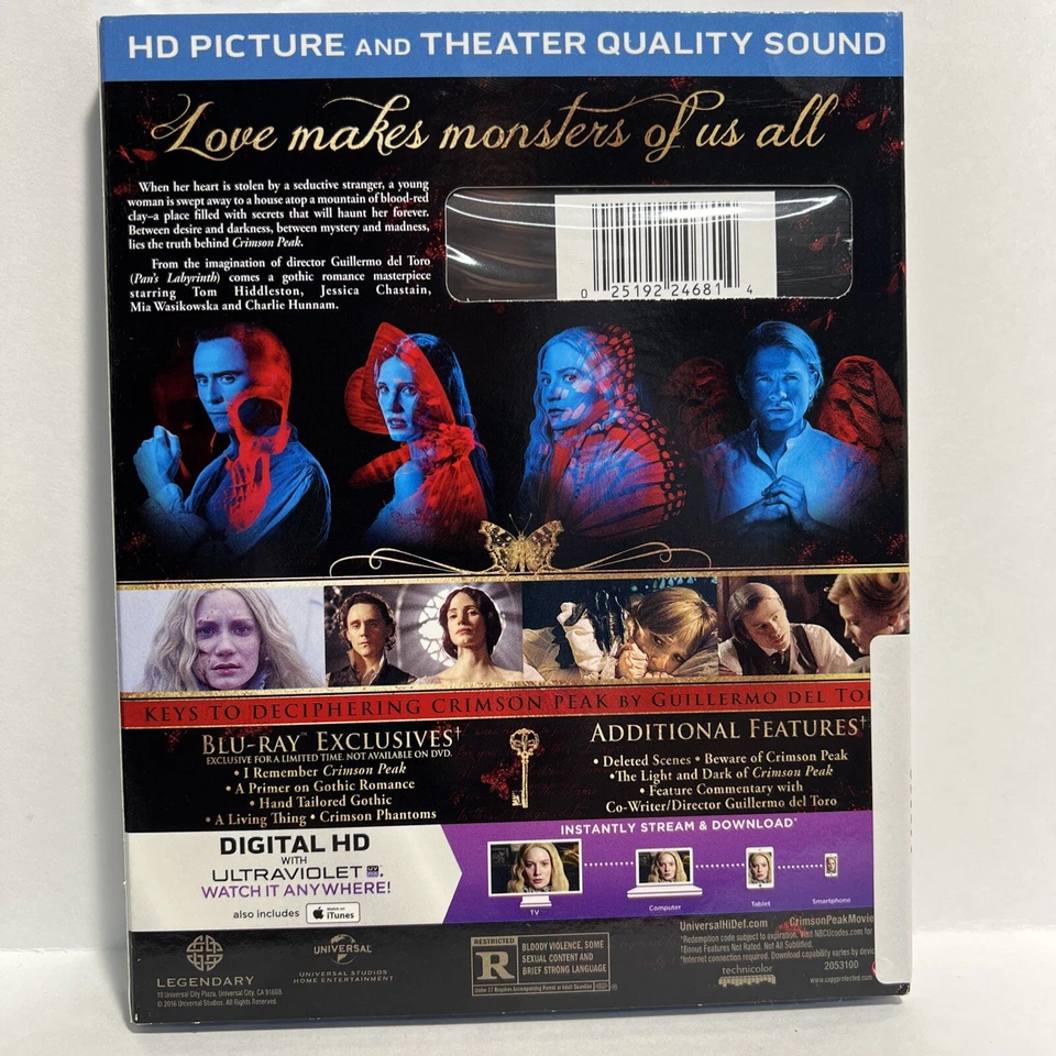 Crimson Peak (Blu-ray/DVD, 2015) - With Slipcover - Image 3 of 4