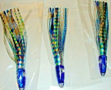 PACK 5 SEÑUELOS DE PESCA DE AGUA SALADA CON CABEZA DE RESINA ATÚN, MARLÍN, DORADO, MAHI LOTE DE 5 piezas