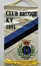 Ancien fanion de football VINTAGE Club Brugge K.V années 1980 RARE !
