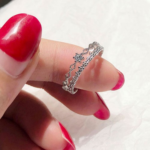 Genuine Sterling Silver Heart Star Solid Band Lady Girls Stacking Cuff Midi Ring - Picture 26 of 106