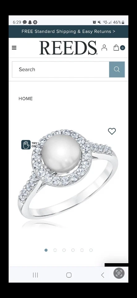 Sterling Silver Ring, White Sapphire And Pearl - Image 4 of 4