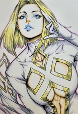 Emma Frost, X-men,fan art,drawing,markers,comics,manga,painting