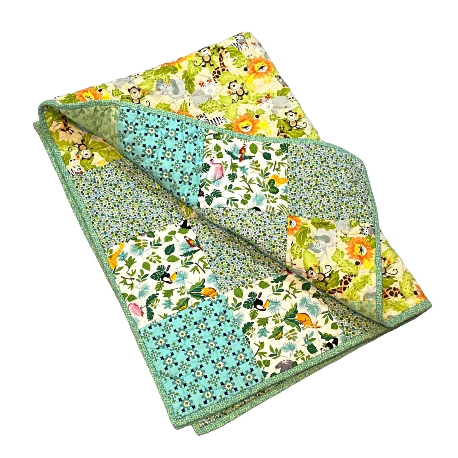 Хлопковые лоскутные одеяла для детской кроватки Jungle
