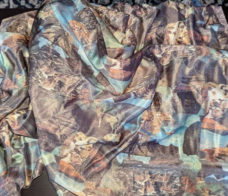 Tela de discoteca de oveja cimarrón animal acantilado salvaje tema suroeste de colección 66" L x 51" con pieza Foto 4 de 4